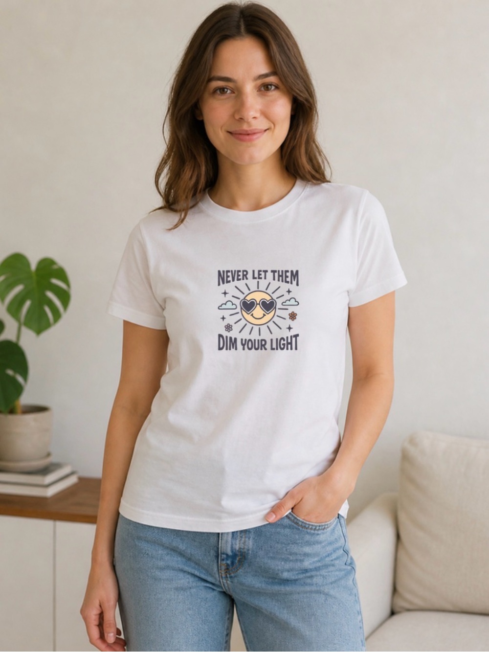 Never Let Them Dim Your Light Inspirational Graphic Tee